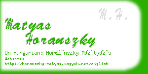 matyas horanszky business card